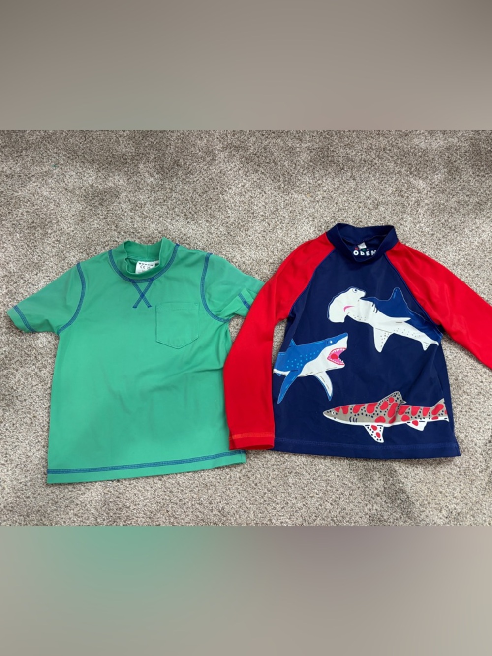 Lot of Mini Boden Toddler Boys Shark Print Rash Guard 2-3 years Long Sleeve